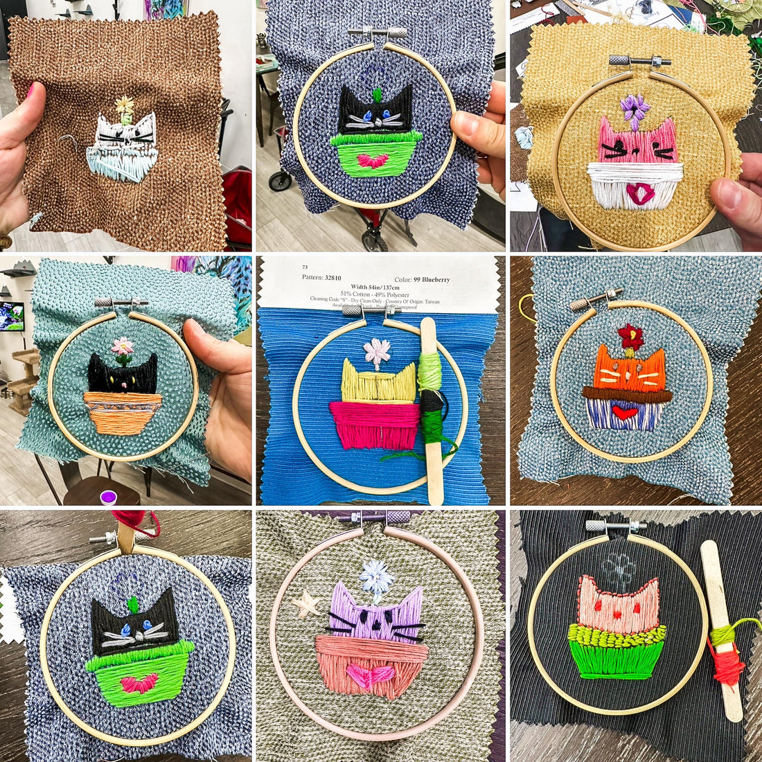 Kitty and Flower Embroidery!
